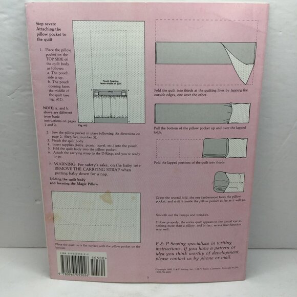 Vintage E&P Magic Pillow Quilt Plus Sewing Ruffled Tote Crafting Instructions - Picture 5 of 6